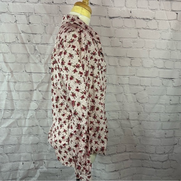 roper boho western Floral Button-Up Women's Top sz large 100% Cotton - Picture 3 of 10